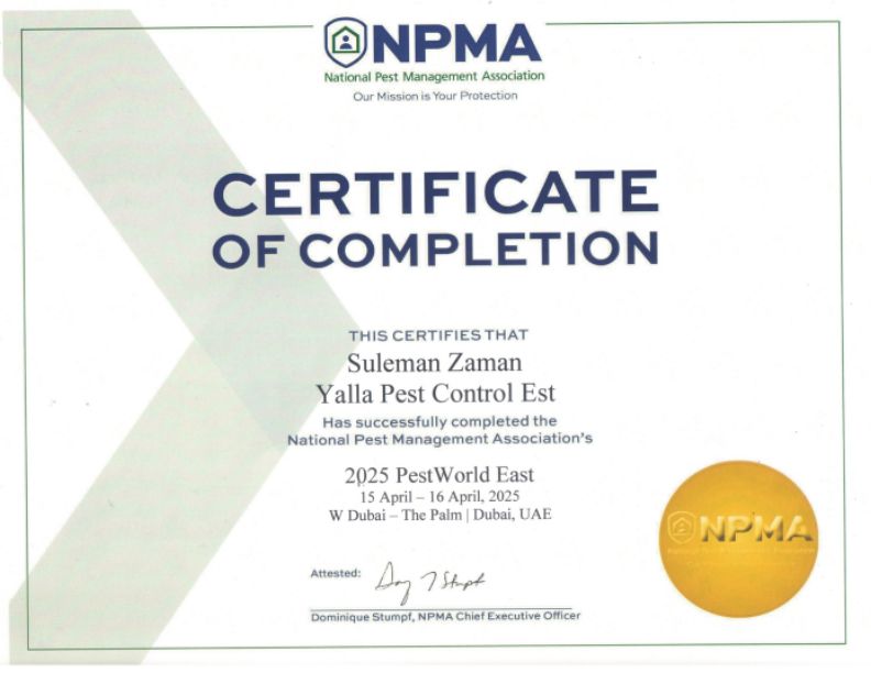 NPMA Certificate
