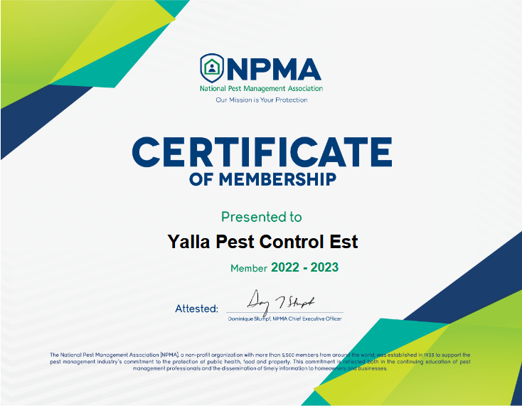 Yalla NPMA Membership Certificate